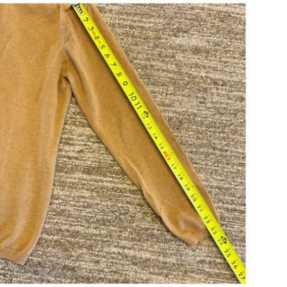 Tommy Hilfiger Brown V-Neck Pima Cotton Women's Jumper Size L - Picture 3 of 8